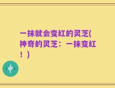 一抹就会变红的灵芝(神奇的灵芝：一抹变红！)