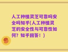 人工种植灵芝可靠吗安全吗知乎(人工种植灵芝的安全性与可靠性如何？知乎回答！)