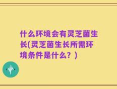 什么环境会有灵芝菌生长(灵芝菌生长所需环境条件是什么？)