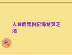 人参鹿茸枸杞海龙灵芝酒