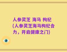 人参灵芝 海马 枸杞(人参灵芝海马枸杞合力，开启健康之门)