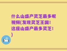什么山盛产灵芝最多呢视频(发现灵芝王国！这座山盛产最多灵芝！)