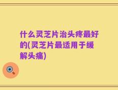 什么灵芝片治头疼最好的(灵芝片最适用于缓解头痛)