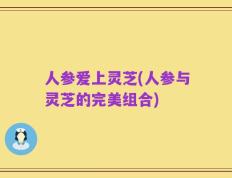 人参爱上灵芝(人参与灵芝的完美组合)