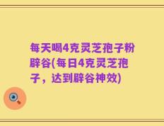 每天喝4克灵芝孢子粉辟谷(每日4克灵芝孢子，达到辟谷神效)