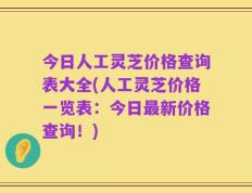 今日人工灵芝价格查询表大全(人工灵芝价格一览表：今日最新价格查询！)