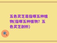 五色灵芝是指哪五种植物(指哪五种植物？五色灵芝剖析)