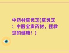 中药材草灵芝(草灵芝：中医宝贵药材，拯救您的健康！)