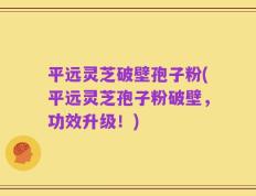 平远灵芝破壁孢子粉(平远灵芝孢子粉破壁，功效升级！)