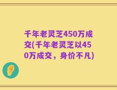 千年老灵芝450万成交(千年老灵芝以450万成交，身价不凡)