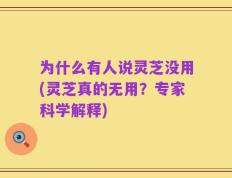 为什么有人说灵芝没用(灵芝真的无用？专家科学解释)