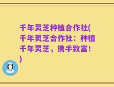 千年灵芝种植合作社(千年灵芝合作社：种植千年灵芝，携手致富！)