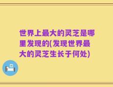 世界上最大的灵芝是哪里发现的(发现世界最大的灵芝生长于何处)