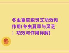 冬虫夏草跟灵芝功效和作用(冬虫夏草与灵芝：功效与作用详解)