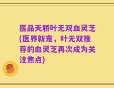 医品天骄叶无双血灵芝(医界新宠，叶无双推荐的血灵芝再次成为关注焦点)
