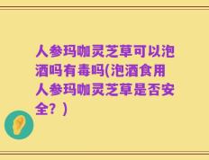 人参玛咖灵芝草可以泡酒吗有毒吗(泡酒食用人参玛咖灵芝草是否安全？)
