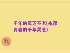 千年的灵芝不老(永葆青春的千年灵芝)