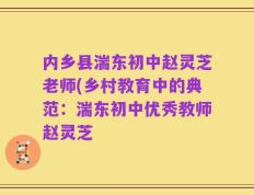 内乡县湍东初中赵灵芝老师(乡村教育中的典范：湍东初中优秀教师赵灵芝