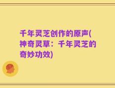 千年灵芝创作的原声(神奇灵草：千年灵芝的奇妙功效)