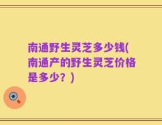 南通野生灵芝多少钱(南通产的野生灵芝价格是多少？)