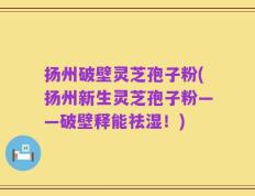 扬州破壁灵芝孢子粉(扬州新生灵芝孢子粉——破壁释能祛湿！)