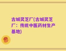 古城灵芝厂(古城灵芝厂：传统中医药材生产基地)