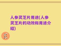 人参灵芝片用途(人参灵芝片的功效和用途介绍)