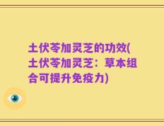 土伏苓加灵芝的功效(土伏苓加灵芝：草本组合可提升免疫力)
