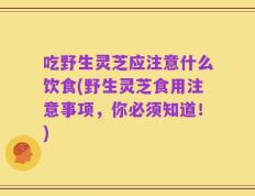吃野生灵芝应注意什么饮食(野生灵芝食用注意事项，你必须知道！)
