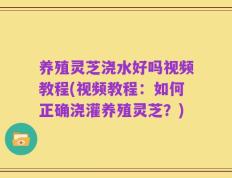 养殖灵芝浇水好吗视频教程(视频教程：如何正确浇灌养殖灵芝？)