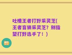 吐槽王者打野采灵芝(王者盲猜采灵芝？别指望打野选手了！)