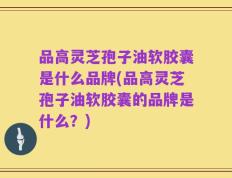 品高灵芝孢子油软胶囊是什么品牌(品高灵芝孢子油软胶囊的品牌是什么？)