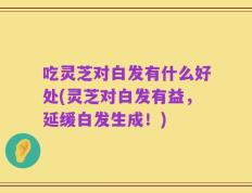 吃灵芝对白发有什么好处(灵芝对白发有益，延缓白发生成！)