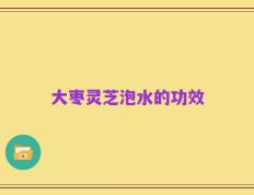 大枣灵芝泡水的功效