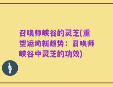 召唤师峡谷的灵芝(重塑运动新趋势：召唤师峡谷中灵芝的功效)