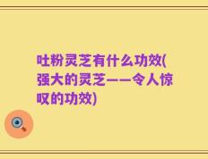 吐粉灵芝有什么功效(强大的灵芝——令人惊叹的功效)