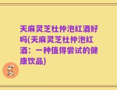 天麻灵芝杜仲泡红酒好吗(天麻灵芝杜仲泡红酒：一种值得尝试的健康饮品)