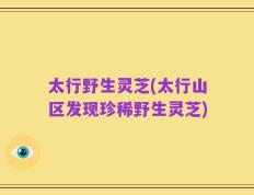 太行野生灵芝(太行山区发现珍稀野生灵芝)