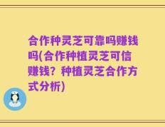 合作种灵芝可靠吗赚钱吗(合作种植灵芝可信赚钱？种植灵芝合作方式分析)