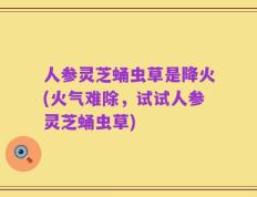 人参灵芝蛹虫草是降火(火气难除，试试人参灵芝蛹虫草)