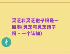 灵芝和灵芝孢子粉是一回事(灵芝与灵芝孢子粉 - 一个认知)