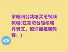 家庭阳台栽培灵芝视频教程(在家阳台轻松培养灵芝，超详细视频教程！)