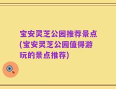 宝安灵芝公园推荐景点(宝安灵芝公园值得游玩的景点推荐)