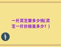 一斤灵芝要多少钱(灵芝一斤价格是多少？)