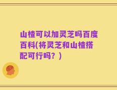 山楂可以加灵芝吗百度百科(将灵芝和山楂搭配可行吗？)