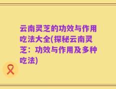 云南灵芝的功效与作用吃法大全(探秘云南灵芝：功效与作用及多种吃法)