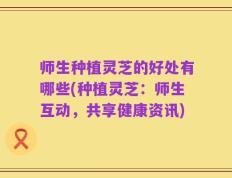 师生种植灵芝的好处有哪些(种植灵芝：师生互动，共享健康资讯)