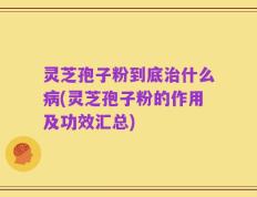 灵芝孢子粉到底治什么病(灵芝孢子粉的作用及功效汇总)
