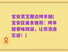 宝安灵芝那边烤羊腿(宝安区美食推荐：烤羊腿香味四溢，让你流连忘返！)