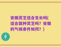 安徽灵芝适合生长吗(适合栽种灵芝吗？安徽的气候条件如何？)